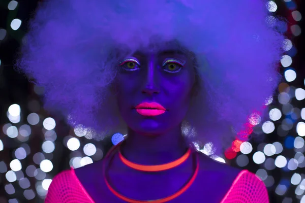 Záře uv neon sexy disco ženské cyber doll robot elektronické hračky — Stock fotografie