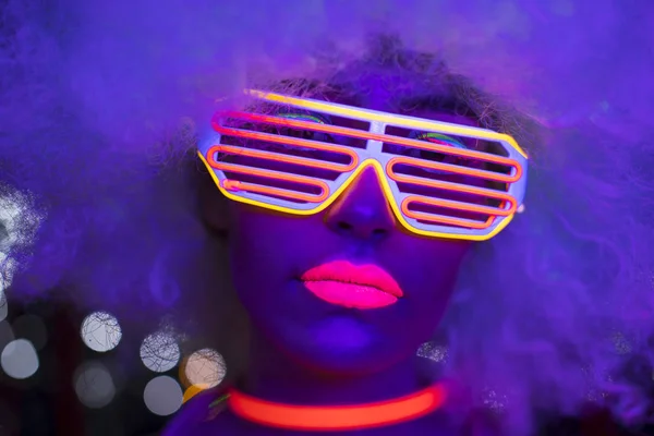 Blask uv neon sexy disco cyber kobiece kobieta lalka robota zabawki elektroniczne — Zdjęcie stockowe