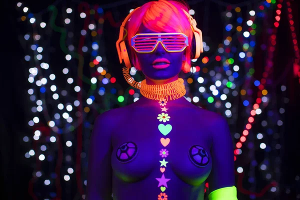 UV neon disko seksi kadın cyber oyuncak robot elektronik oyuncak parlayan