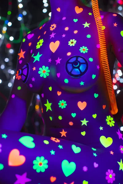 Leuchten uv neon sexy disco weiblich cyber puppe roboter elektronisches spielzeug — Stockfoto