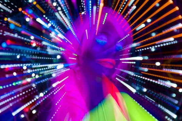 Bagliore uv neon sexy discoteca cyber doll femminile — Foto Stock