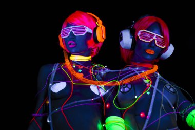kızdırma uv neon disko seksi kadın cyber bebek