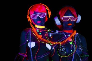 kızdırma uv neon disko seksi kadın cyber bebek