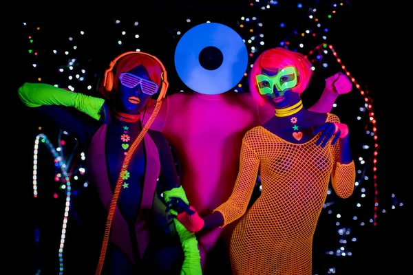 Gloed uv neon disco partty — Stockfoto