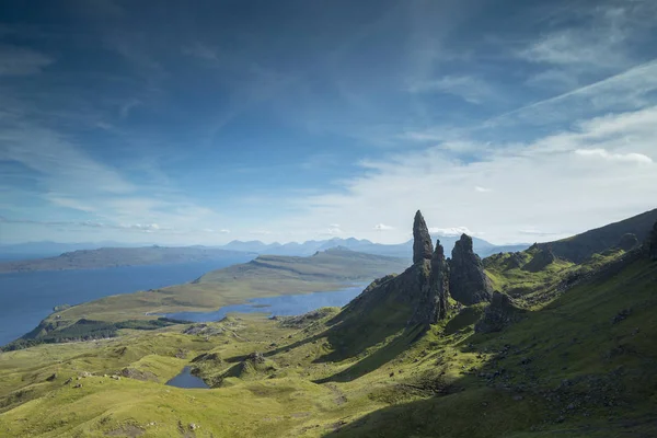 Beautiful Unique Old Man Storr Rock Isle Skye Scotland Sunny — Stock Photo, Image