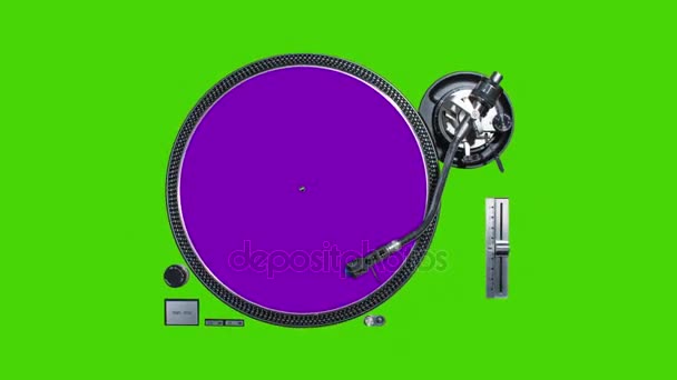 Cutout Vinyl Record Player Different Video Backgrounds — Stock Video