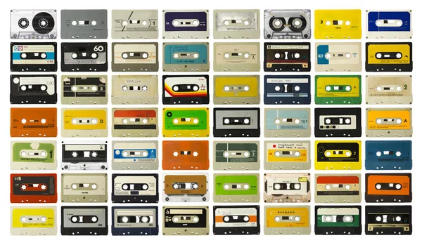 Cassette collection vintage music tapes — Stock Photo, Image