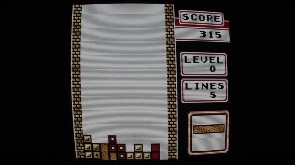 Marzo 2018 Gráficos Movimiento Tetris Juego Arcade Ordenador — Vídeos de Stock