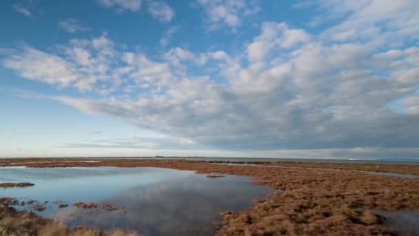 Hyperlapse Pov Shot Camera Attached Front Road Vehicle Driving Flooded — Stock Video