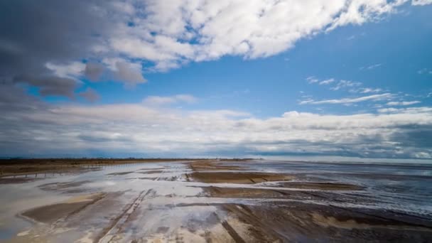 Hyperlapse Pov Shot Camera Attached Front Road Vehicle Driving Flooded — Stock Video