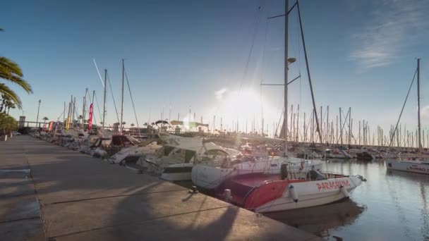 Barcelona Španělsko Dubna 2018 Cestování Port Olympic Barceloneta Barceloně Časných — Stock video