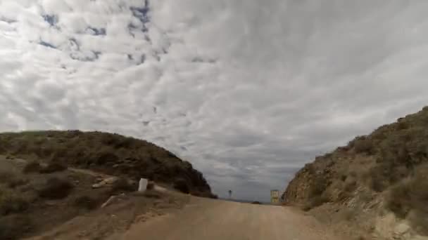 Körning Road Banor Puntas Calnegre Naturparken Kusten Murcia Spanien — Stockvideo