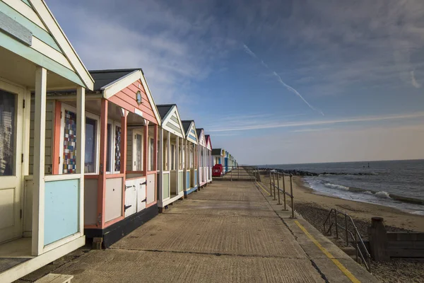 英国索思沃尔德海滩小屋 — 图库照片
