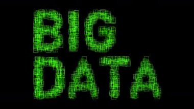 sözcükler siyah arkaplanda sayısal dizilerden oluşan büyük veriler