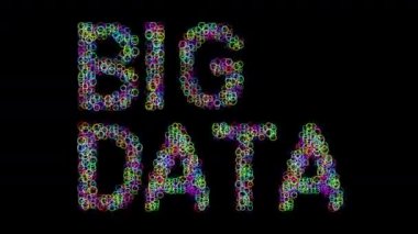 colored words big data consisting of numerical sequences on black background