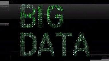 colored words big data consisting of numerical sequences on black background