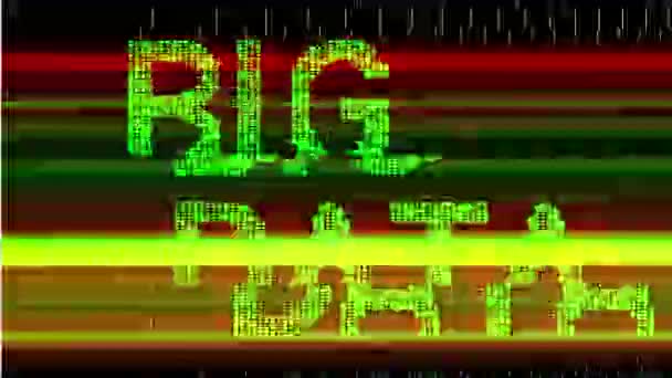 Colored Words Big Data Consisting Numerical Sequences Black Background — ストック動画