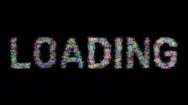 word loading consisting of thousands of numerical sequences with glitch effect