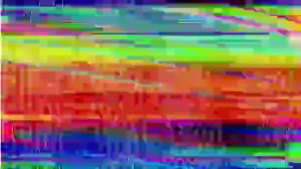Static Noise Colored Bars Bad Signals — стоковое видео