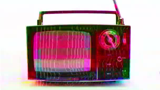 Mehrfach Vintage Und Retro Fernseher Mit Glitch Effekt — Stockvideo