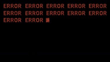 error repeating with each letter made from number sequences with glitch effect