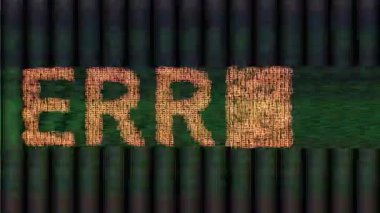 word error consisting of thousands number sequences with overplayed glitch effect