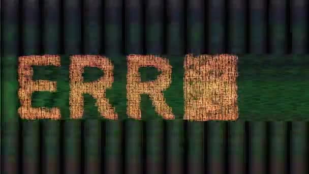 Word Error Consisting Thousands Number Sequences Overplayed Glitch Effect — Stok video