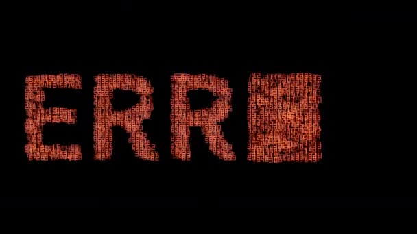 Word Error Consisting Thousands Number Sequences Overplayed Glitch Effect — Stok video