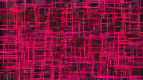 Abstraktní Vzor Digitálních Barevných Čtvercových Tvarů Různých Velikostech Pohybující — Stock video
