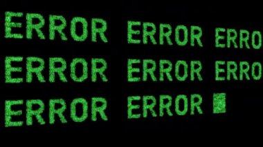 error repeating with each letter made from number sequences with glitch effect