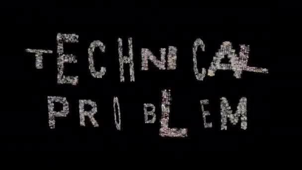 Las Palabras Problema Técnico Con Cada Letra Hecha Secuencias Números — Vídeo de stock