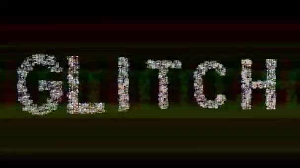 Word Glitch Consisting Thousands Number Sequences Overplayed Glitch Effect Black — ストック動画