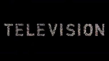 word television with consisting from videos of changing vintage televisions on black background