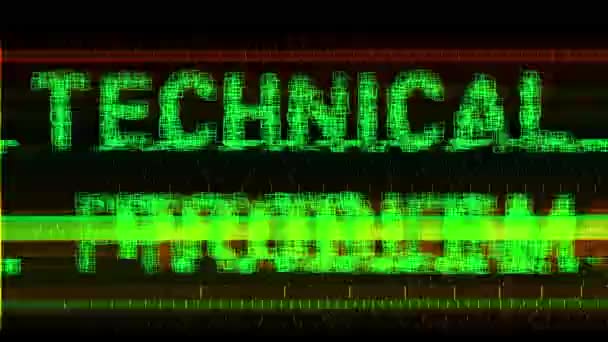 Tekniska Problem Med Bokstäver Gjorda Siffror Sekvenser Med Överspelade Glitch — Stockvideo