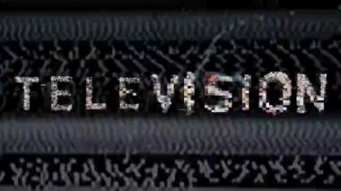 word television with consisting from videos of changing vintage televisions on black background