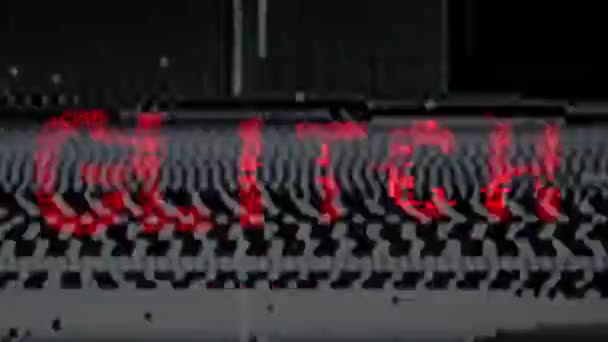 mot glitch composé de milliers de séquences de nombres avec effet glitch surjoué sur fond noir 