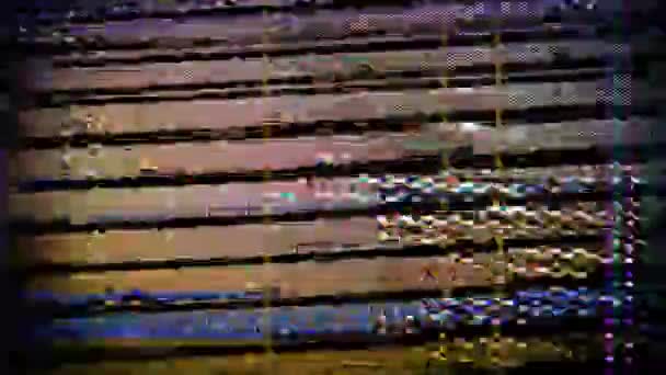 Television Test Patterns Color Bars Glitch Interference Distortion — Stok video