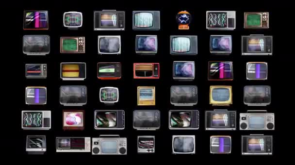 Hałas Starych Telewizorach Wyświetla Abstrakcyjną Koncepcję Płynnej Animacji — Wideo stockowe