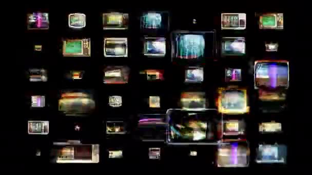 Hałas Starych Telewizorach Wyświetla Abstrakcyjną Koncepcję Płynnej Animacji — Wideo stockowe