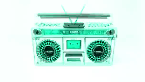 Klasik Hifi Ghettoblaster Radyo Arıza Efektleri Ile Hareket Ediyor — Stok video