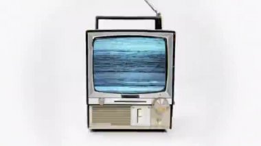 Video üzerinde farklı arıza efektleri olan klasik televizyon