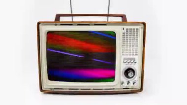 Video üzerinde farklı arıza efektleri olan klasik televizyon