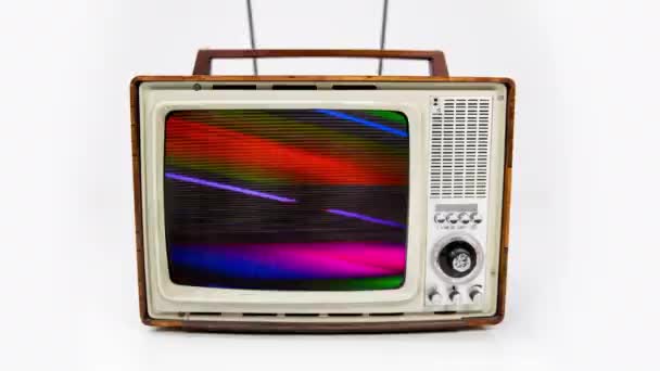 Televisión Vintage Con Diferentes Efectos Fallo Vídeo — Vídeo de stock