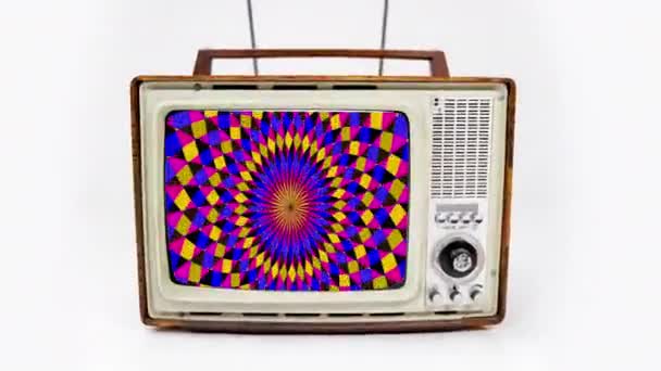 Télévision Vintage Avec Différents Effets Bug Sur Vidéo — Video