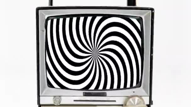 Televisione Vintage Con Diversi Effetti Glitch Sul Video — Video Stock