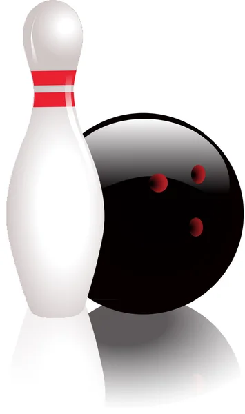 Bowling palla e skittle — Foto Stock