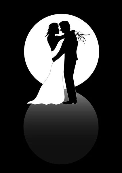 新婚夫妇和月亮 — 图库照片