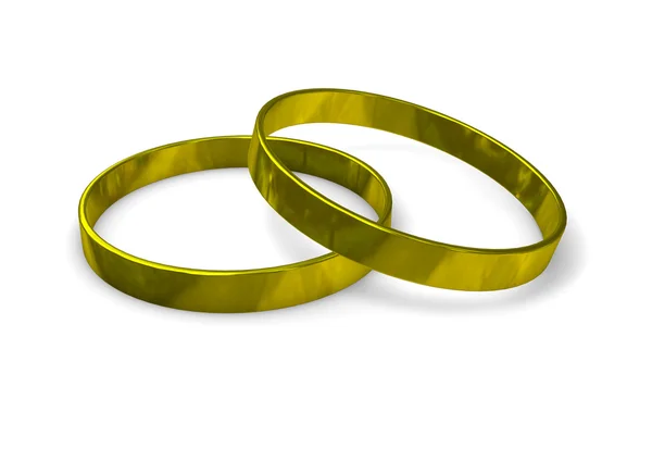 Gold Wedding Rings render — Stock fotografie
