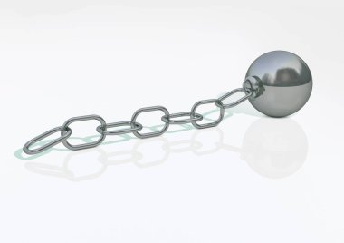 3D gümüş top ve zincir