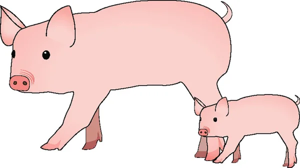 Schwein mit Schweinchen — Stockfoto